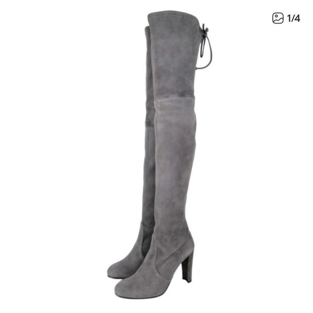 Stuart Weitzman Women Highland Slate Suede Over the Knee Boot Size 9